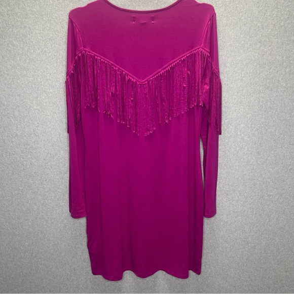 Idyllwind Bryan Western Boho Long Sleeve Fringe Knit Dress - Picture 8 of 8
